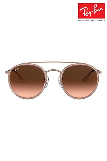 Ray-Ban Round Double Bridge Sunglasses round-frame (1HD525) | £173