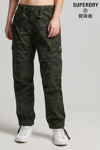 Superdry Green Organic Cotton Parachute Grip dress Trousers (1MX361) | £55