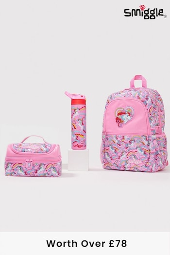Smiggle Pink Wild Side 3 Piece School Bundle Bag (200472) | £67