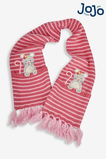 JoJo Maman Bébé Pink Peeping Mouse Scarf (200947) | £16.50