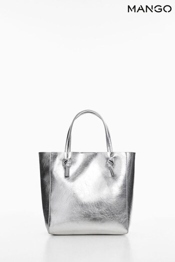 Mango Silver Knots Pleated Shopper Bag (201493) | £26