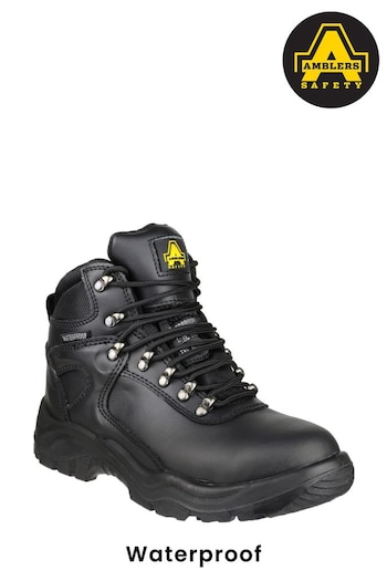 Amblers Safety Black FS218 Waterproof Lace-Up Safety Boots Svarta (201731) | £55