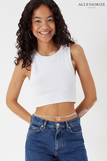 Accessorize White Crystal Layered Belly Chain (202056) | £16