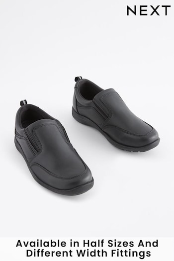 Black Narrow Fit (E) School Leather Loafers (202281) | £28 - £39