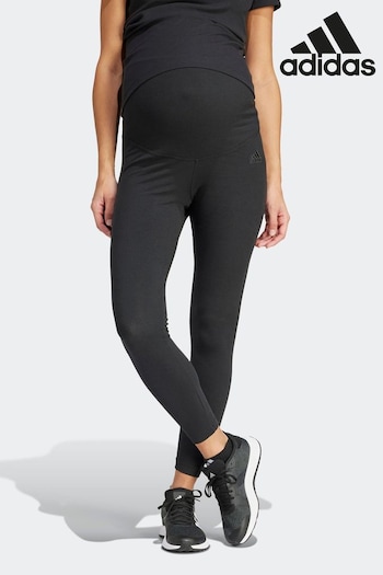 adidas population Black Maternity Sportswear Ribbed High Waist 7/8 Leggings (202314) | £38