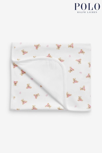 Polo Ralph Lauren Baby Pink Bears Baby Blanket (202574) | £55