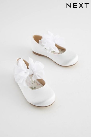 White Standard Fit (F) Bridesmaid Bow Mary Jane Occasion Anitta Shoes (203130) | £20 - £22