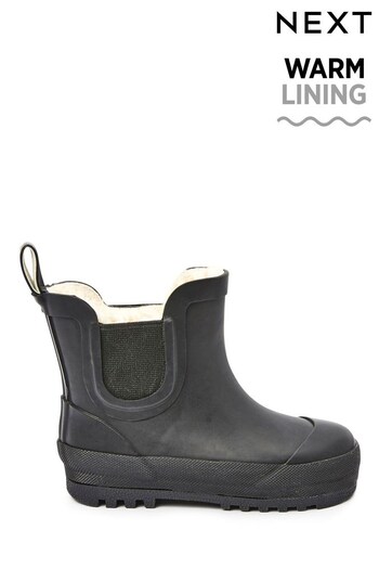 Black Warm Lined Ankle Wellies (203176) | £15 - £18