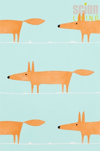 Scion Blue Mr Fox Wallpaper Wallpaper (203458) | £48