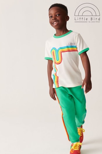 Little Bird by Jools Oliver Green Rainbow T-Shirt and Jogger Set (203835) | £26 - £32
