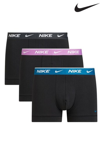 Nike Black Mens Underwear Everyday Cotton Stretch Trunks (3 Pack) (203999) | £32