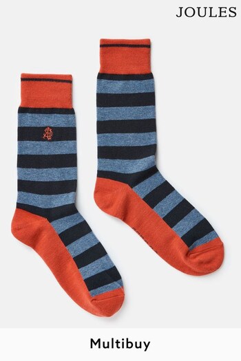 Joules Single Socks Blue/Navy Stripe (204012) | £7.95