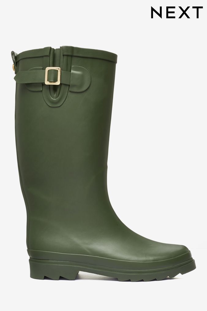 Women s Flat Heel Wellies Adjustable Flat Heel Wellies Next UK