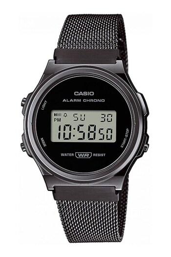 Casio 'Collection' Black and silver and Black Plastic/Resin Quartz Watch (204374) | £60