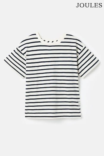 Joules Laundered Stripe Cream & Navy Short Sleeve Stripe T-Shirt (204629) | £12.95 - £14.95