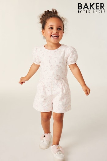 Baker by Ted Baker Pink Broderie Playsuit (204693) | £35 - £38