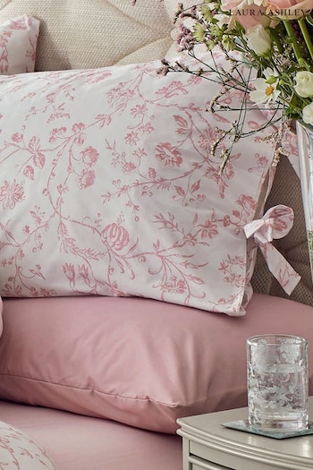 Laura Ashley Blush Pink 200 Thread Count Aria Set of 2 Pillowcases (204976) | £20
