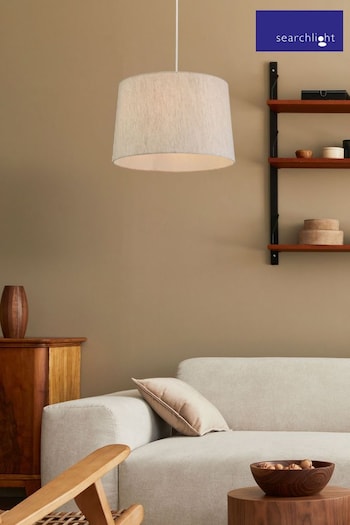 Searchlight Taupe Cicely Tappered Linen Shade (205439) | £25
