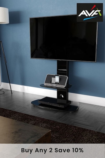 AVF Black Lucerne Curved Pedestal 700 TV Stand (205539) | £450
