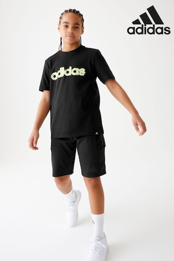 adidas Black Sportswear Table Growth Graphic T-Shirt (205589) | £13