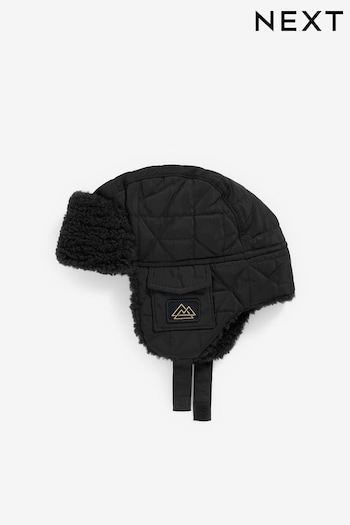 Black Quilted Trapper Hat (1-16yrs) (205783) | £10 - £14