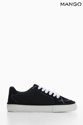 Mango Lace-up Leather Black Sneakers (206286) | £36