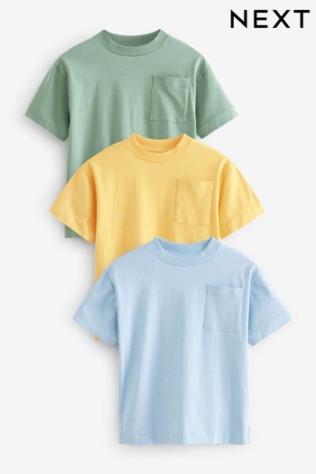 Blue/Yellow Relaxed Fit T-Shirt 3 Pack (3-16yrs) (206935) | £14 - £20