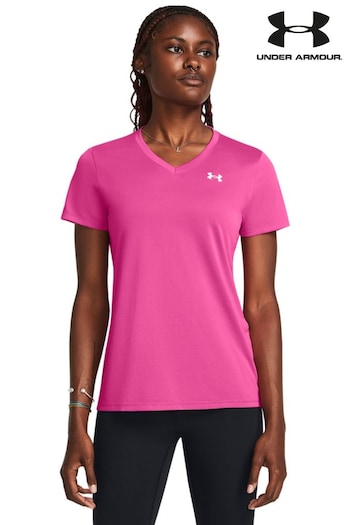 Under Armour Czarny Bright Pink V-Neck T-Shirt (207021) | £25