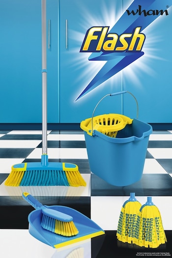 Wham Blue Flash Floor Clean Kit With Mighty Mop And Flash Mop Bucket (207241) | £30