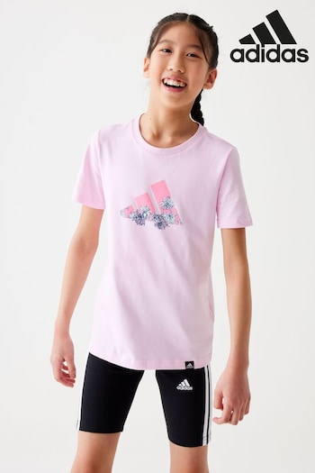 adidas Pink Sportswear Training Graphic T-Shirt (207359) | £18