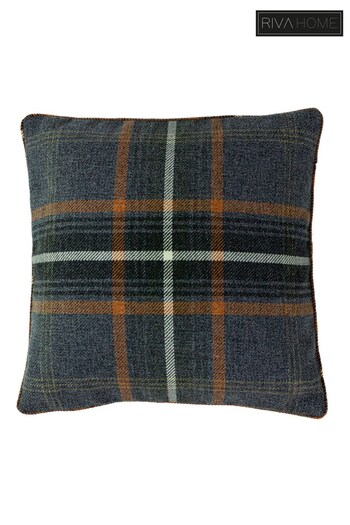 Riva Paoletti Rust Orange Aviemore Tartan Faux Wool Polyester Filled Cushion (207631) | £17