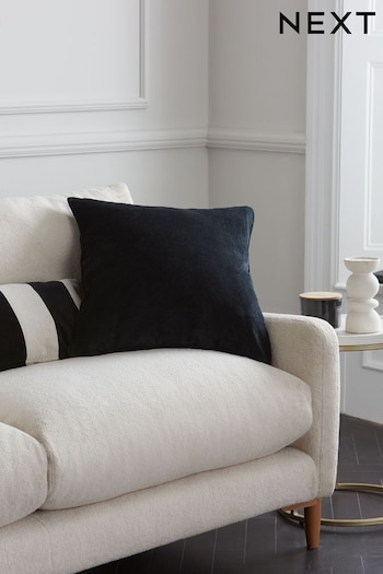 Black Large Square Soft Velour Cushion (207932) | £18