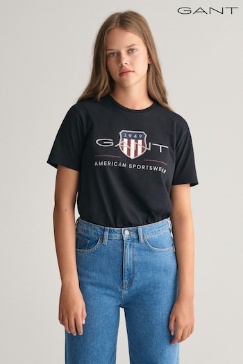 GANT Archive Shield Logo Black T-Shirt (208023) | £30