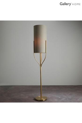 Gallery Home Brown Nanaimo Brass Floor Lamp (208243) | £229