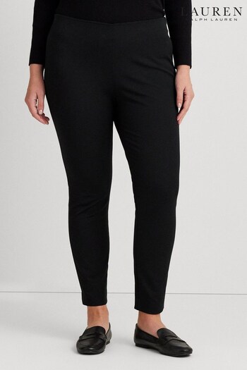 Lauren Ralph Lauren Curve Stretch Cotton Skinny Black Trousers (208297) | £69