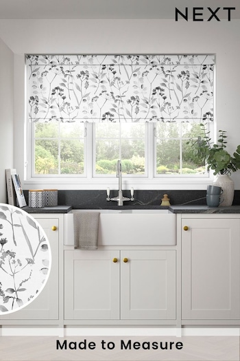 Grey Isla Floral Made to Measure Roller Blind (208398) | £57
