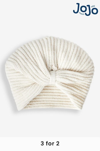 JoJo Maman Bébé Cream Girls' Knitted Turban (208425) | £9.50