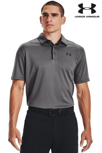 Under Armour Grey/Black Golf Tech Polo Shirt (208508) | £38