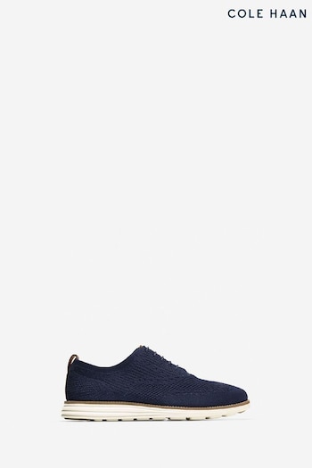Cole Haan Blue Grand Stitchlite Wing Oxford Lace-Up Shoes (208531) | £120