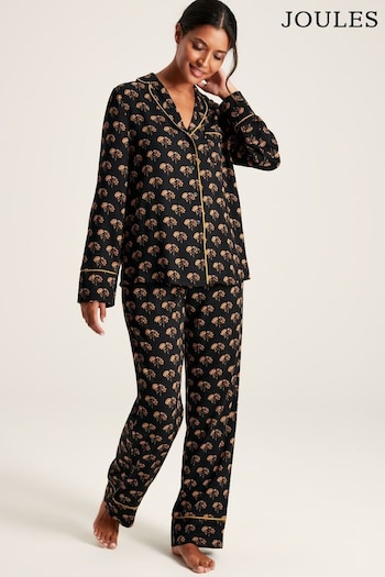 Joules Alma Black Floral Pyjama Set (208885) | £59.95