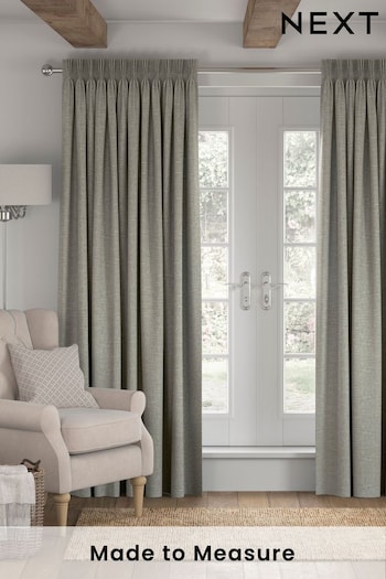 Grey Chunky Weave Made To Measure Curtains (208897) | £44