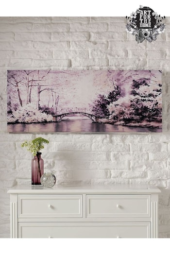Art For The Home Purple Watercolour Forest Bridge Wall Art (209088) | £38