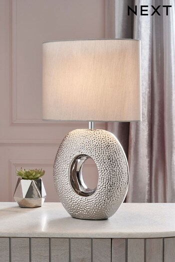 Chrome Quinn Ceramic Small Touch Lamp (209199) | £45