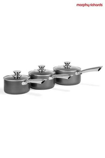 Morphy Richards 3 Piece Clear Stainless Steel Pan Set (209403) | £50
