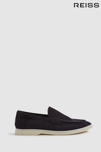 Reiss Navy Kason Suede Slip-On Loafers (209871) | £178
