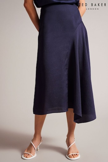 Ted Baker Blue Francic Hammered Satin Slip Skirt (209873) | £95