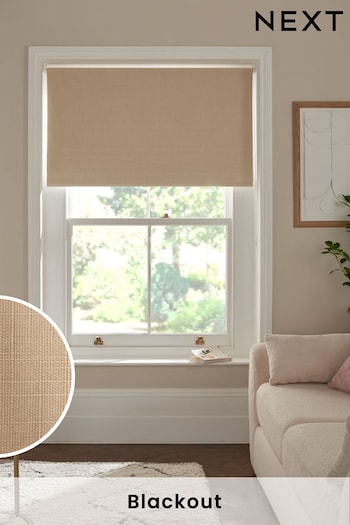 Natural Ready Made Textured Blackout Roller Blind (20C483) | £20 - £44