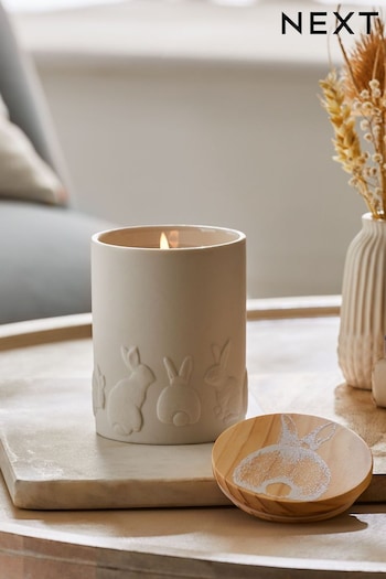 White Pure Linen Scented Bunny Candle (210703) | £12