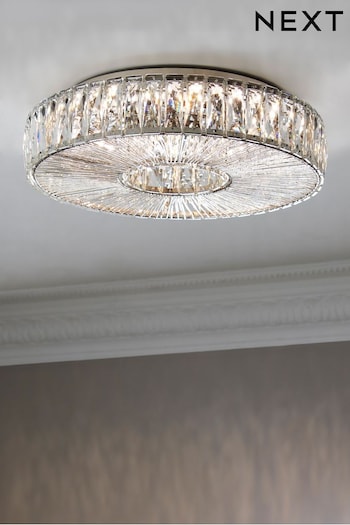Clear Aria Large Flush Fitting Ceiling Light (210773) | £160