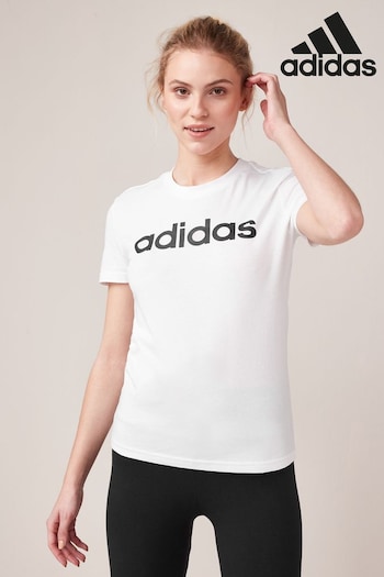 adidas White Linear T-Shirt (211635) | £20
